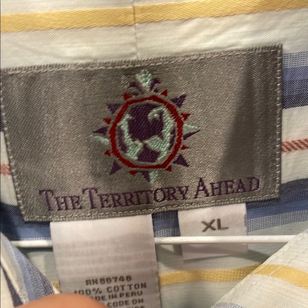 The Territory Ahead Blue and Yellow Casual Button Down Shirt - Picture 2 of 8